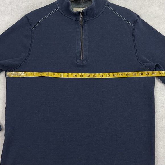 Tommy Bahama 1/4 Zip Sweater Mens M Blue Gray Reversible Pullover Embroidered - Picture 5 of 12